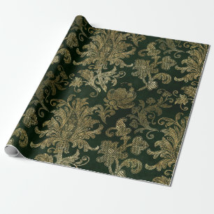 Elegant Kerstmis Fluwelen Bloemendesign met Goud Cadeaupapier