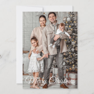 Elegant Kerstmis Gelukkig Nieuwjaar Foto Feestdagenkaart