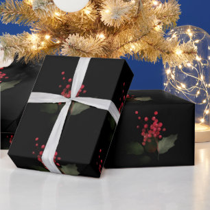 Elegant Kerstmis Holly Berry Holiday Cadeaupapier