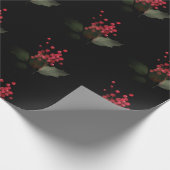 Elegant Kerstmis Holly Berry Holiday Cadeaupapier (Hoek)