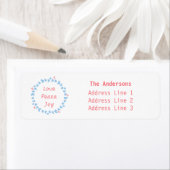 Elegant kerstmis met blauw hart etiket (Insitu)