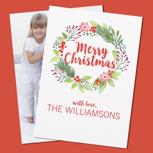 Elegant Kerstmis met foto-holiday-kaart Feestdagenkaart