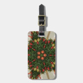 Elegant Kerstmis met rode groene kaleidoscopie Bagagelabel (Voorkant verticaal)