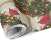 Elegant Kerstmis met rode groene kaleidoscopie Cadeaupapier (Rol Hoek)