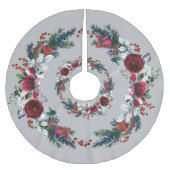 Elegant Kerstmis met rode rode roodroos Kerstboom Rok (Voorkant)