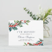 Elegant Kerstmis Mistletoe Moving Announge Aankondiging (Staand voorkant)