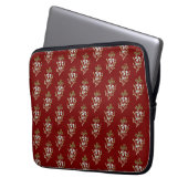 Elegant Kerstmis Mistletoe Pattern op Red Laptop Sleeve (Voorkant Links)