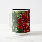 Elegant Kerstmis Poinsettia Coffee Mok (Voorkant links)