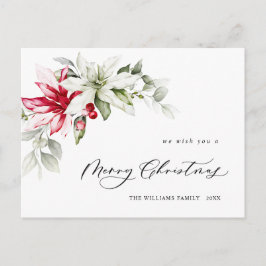 Elegant Kerstmis Poinsettia Holiday Greeting Briefkaart