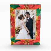 Elegant Kerstmis Poinsettias Aangepast Fotoblokken (Voorkant)