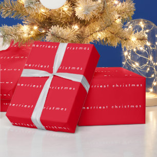 Elegant Kerstmis Rood EN Wit Vakantie Cadeaupapier