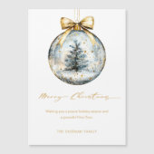 Elegant Kerstmis Script Gouden Ornament (Voorkant)