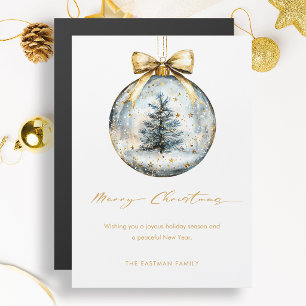 Elegant Kerstmis Script Gouden Ornament