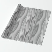 Elegant Kerstmis Silver Faux Satin Graphic Cadeaupapier (Uitgerold)