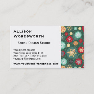 Elegant Kerstmis Snowflake Polka Dot Pattern Visitekaartje