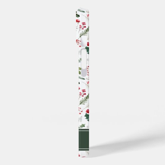 Elegant Kerstmis Winter Botanische Patroon Case-Mate iPhone Case (Achterkant / Links)