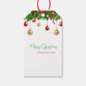 Elegant Kerstmis Wreater Boarder met Ornamenten Cadeaulabel (Voorkant)