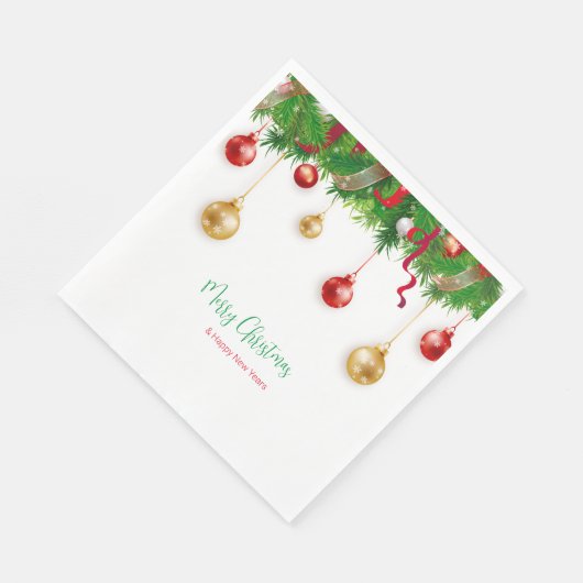 Elegant Kerstmis Wreater Boarder met Ornamenten Servet (Hoek)