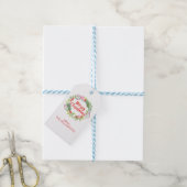 Elegant Kerstmis Wreatfoto Holiday  Cadeaulabel (Met Touw)