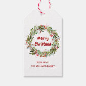 Elegant Kerstmis Wreath Cadeaulabel (Voorkant)