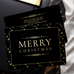 Elegant Kerstmis Zakelijk Goud Folie Feestdagenkaart