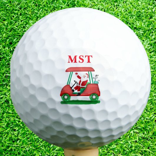 Elegant kerstmonogram van Santa Golf Golfballen