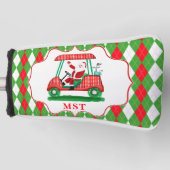 Elegant kerstmonogram van Santa Golf Golfheadcover (Voorkant)