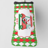 Elegant kerstmonogram van Santa Golf Golfheadcover (Draai 90)