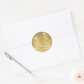 Elegant kerstmousserende bomen Gold Ronde Sticker (Envelop)