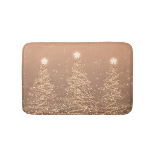 Elegant kerstmousserende bomen koper  badmat