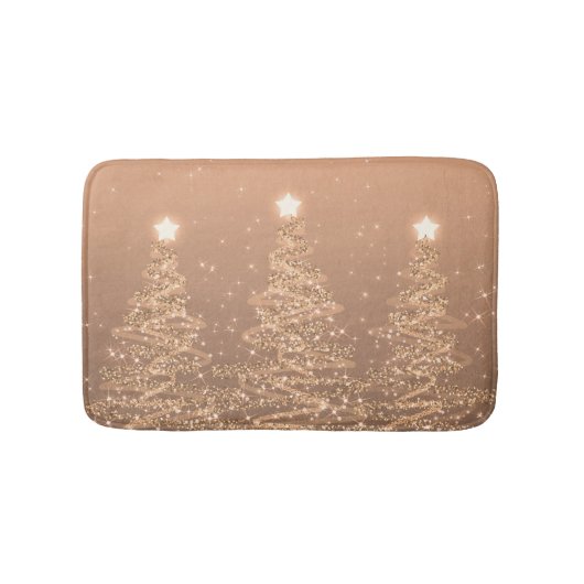 Elegant kerstmousserende bomen koper  badmat (Voorkant)