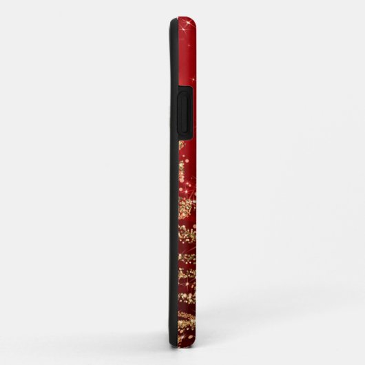 Elegant kerstmousserende bomen rood Case-Mate iPhone case (Achterkant/rechts)