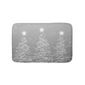 Elegant kerstmousserende bomen Silver  Badmat (Voorkant)