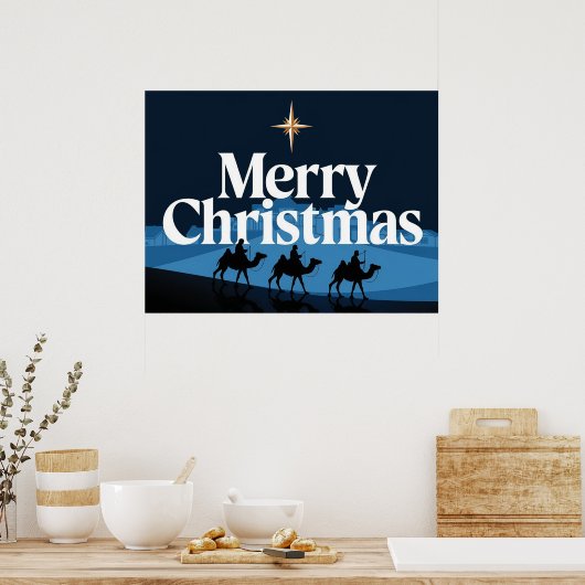 Elegant kerstontwerp - De ster van Bethlehem Poster (Keuken)