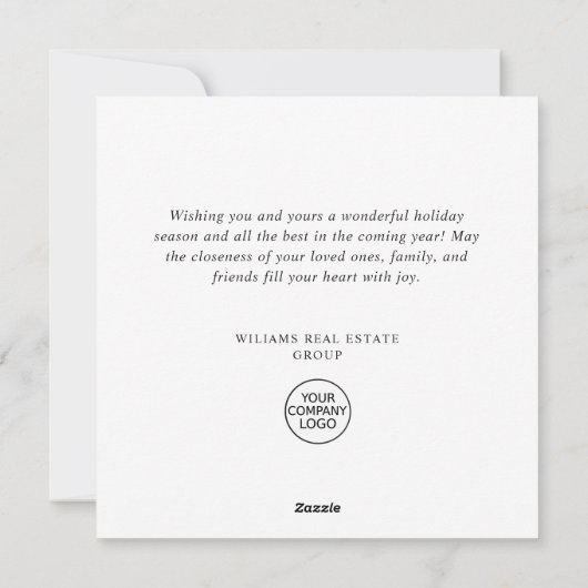 Elegant kerstornament Corporate Greeting Feestdagenkaart (Achterkant)