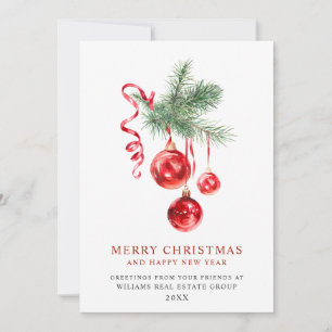 Elegant kerstornament Corporate Greeting Feestdagenkaart