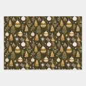 Elegant kerstornament & Mandala patroon bruin Inpakpapier Vel (Voorkant)