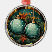 Elegant Kerstornament Metalen Ornament (Voorkant)