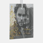 Elegant kerstpaar - Aangepaste foto Glas Ornament (Voorkant Rechts)