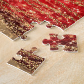 Elegant kerstparty mousserende bomen rood  legpuzzel (Zijkant)