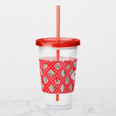 Elegant kerstpatroon acryl drinkbeker (Rechts)