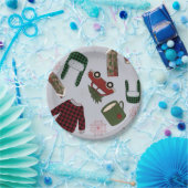 Elegant kerstpatroon papieren bordje (Feest)