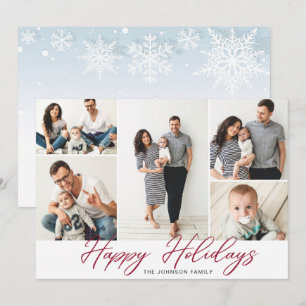 Elegant kerstpine bevat 5 FOTOS-groet Feestdagenkaart