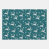 Elegant kerstrendiertje Snowflake Patroon Inpakpapier Vel (Voorkant 3)