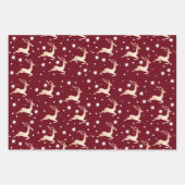 Elegant kerstrendiertje Snowflake Patroon Inpakpapier Vel (Voorkant 2)