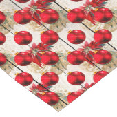 Elegant kerstrood Bauble & Poinsettia Pattern Korte Tafelloper (Hoek)