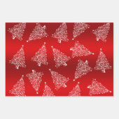 Elegant kerstrood met wit patroon inpakpapier vel (Voorkant)