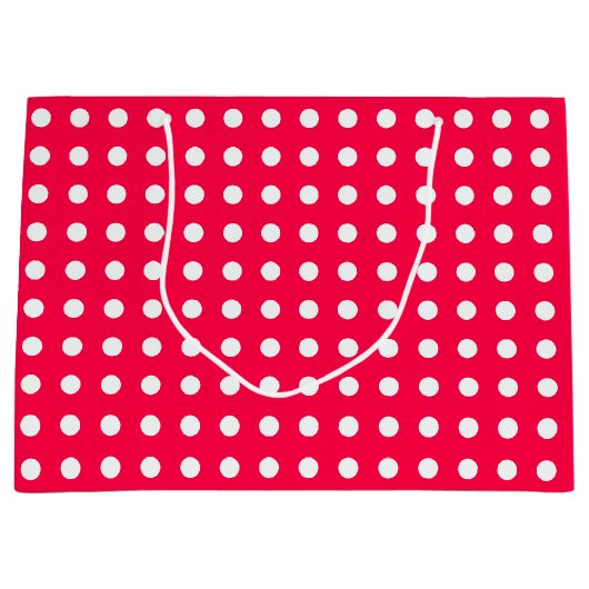 Elegant Kerstrood witte poolpunts Sjabloon Groot Cadeauzakje (Voorkant)