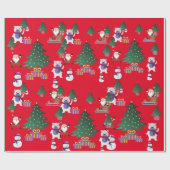 Elegant kerstschilderij cadeaupapier (Vlak)
