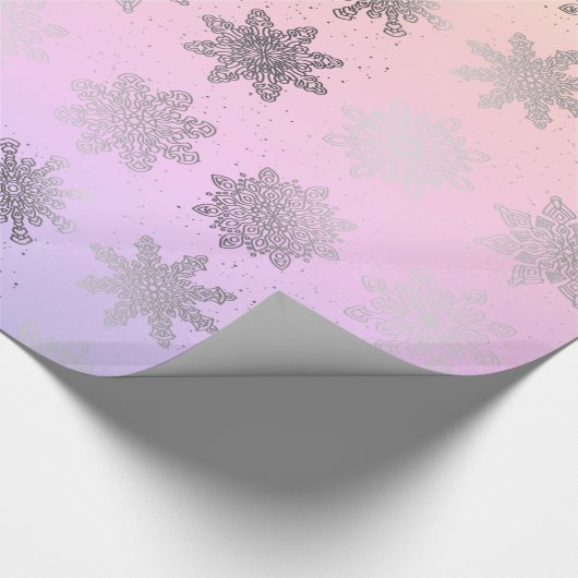 Elegant kerstsnowflak model holografisch cadeaupapier (Hoek)